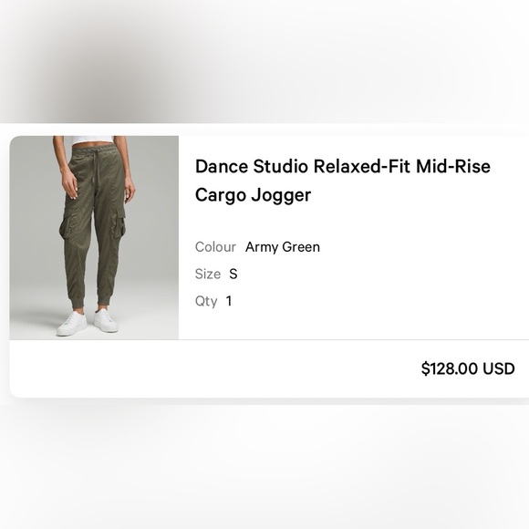 Lululemon Dance Studio Mid-Rise Cargo Jogger in Army Green - Size Small - Picture 2 of 2